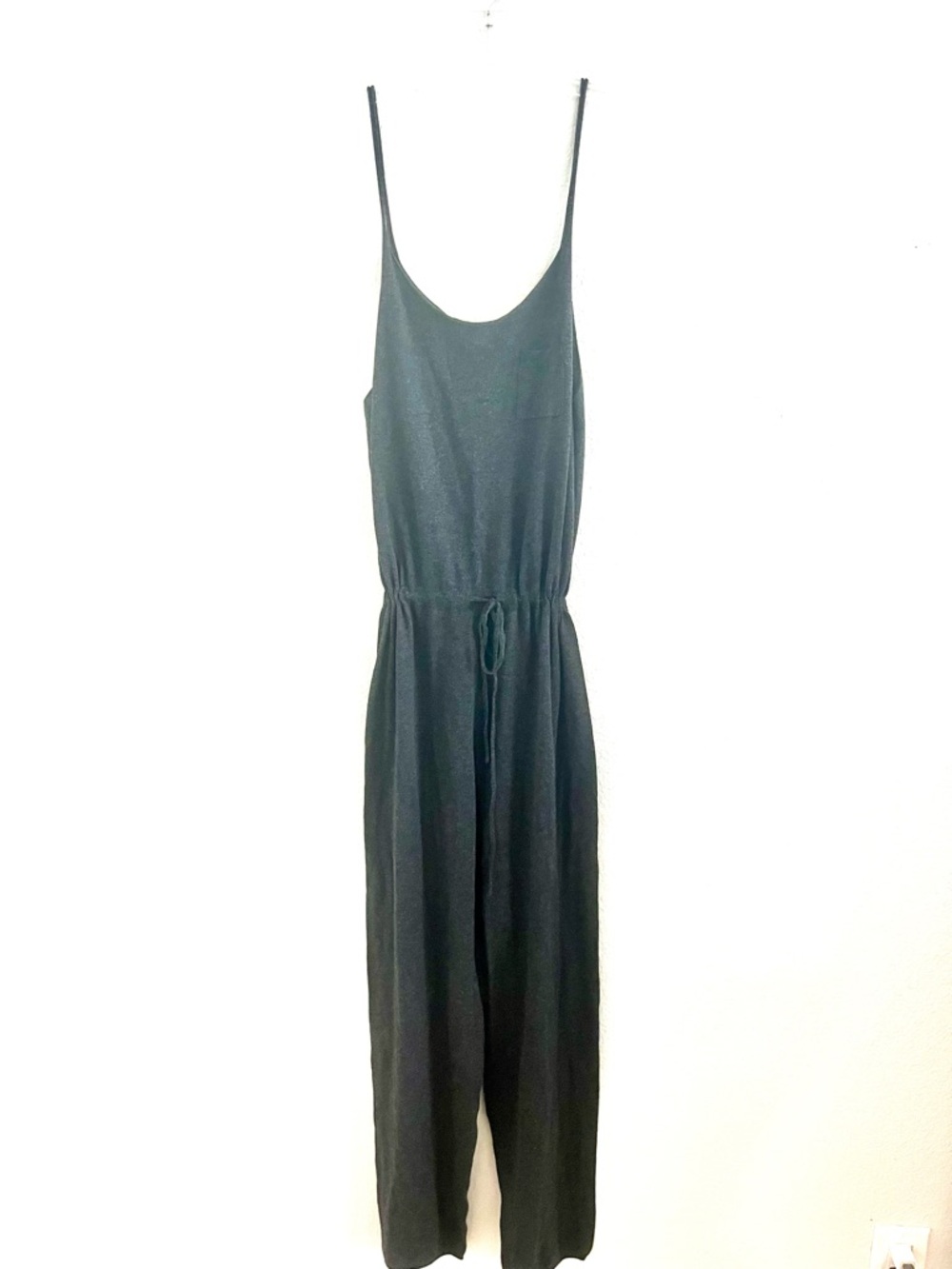 Sleeveless Deep Gray SOFT Jumpsuit with Drawstring Waist